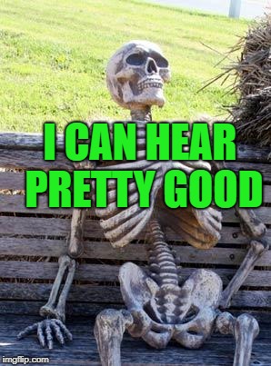 Waiting Skeleton Meme | I CAN HEAR PRETTY GOOD | image tagged in memes,waiting skeleton | made w/ Imgflip meme maker