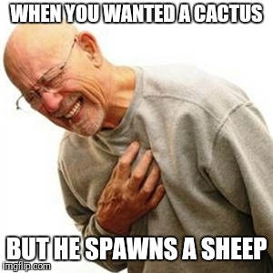 Right In The Childhood Meme | WHEN YOU WANTED A CACTUS; BUT HE SPAWNS A SHEEP | image tagged in memes,right in the childhood | made w/ Imgflip meme maker