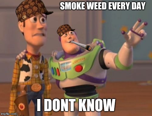 X, X Everywhere Meme | SMOKE WEED EVERY DAY; I DONT KNOW | image tagged in memes,x x everywhere,scumbag | made w/ Imgflip meme maker