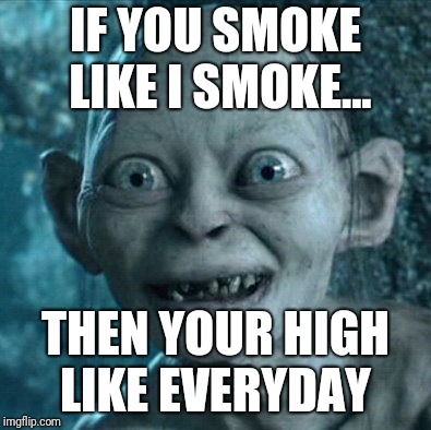 Get high | IF YOU SMOKE LIKE I SMOKE... THEN YOUR HIGH LIKE EVERYDAY | image tagged in memes,gollum,smoke weed everyday | made w/ Imgflip meme maker