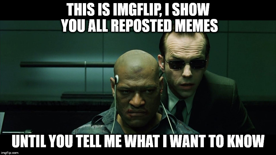 Repeat after me |  THIS IS IMGFLIP, I SHOW YOU ALL REPOSTED MEMES; UNTIL YOU TELL ME WHAT I WANT TO KNOW | image tagged in repeat after me | made w/ Imgflip meme maker