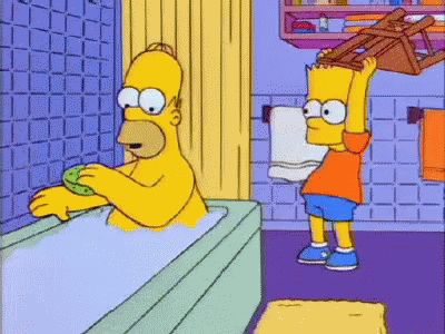Bart hits Homer with a chair Blank Meme Template