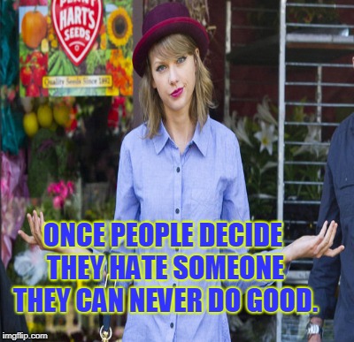 ONCE PEOPLE DECIDE THEY HATE SOMEONE THEY CAN NEVER DO GOOD. | made w/ Imgflip meme maker