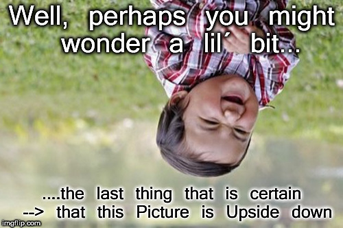 Evil Toddler | Well, perhaps you might wonder a lil´ bit... ....the last thing that is certain --> that this Picture is Upside down | image tagged in memes,evil toddler | made w/ Imgflip meme maker
