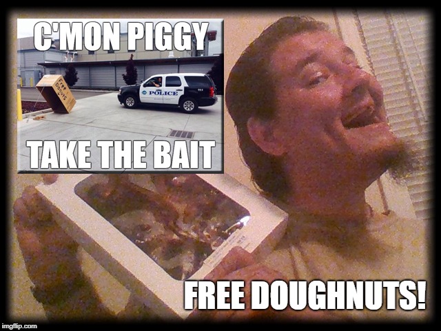 Traps for pigs | FREE DOUGHNUTS! | image tagged in pigs,cops,cops and donuts,think about it,it's a trap,its a trap | made w/ Imgflip meme maker