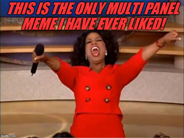 Oprah You Get A Meme | THIS IS THE ONLY MULTI PANEL MEME I HAVE EVER LIKED! | image tagged in memes,oprah you get a | made w/ Imgflip meme maker