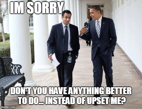 Barack And Kumar 2013 |  IM SORRY; DON'T YOU HAVE ANYTHING BETTER TO DO... INSTEAD OF UPSET ME? | image tagged in memes,barack and kumar 2013 | made w/ Imgflip meme maker