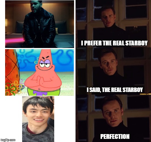 perfection | I PREFER THE REAL STARBOY; I SAID, THE REAL STARBOY; PERFECTION | image tagged in perfection | made w/ Imgflip meme maker