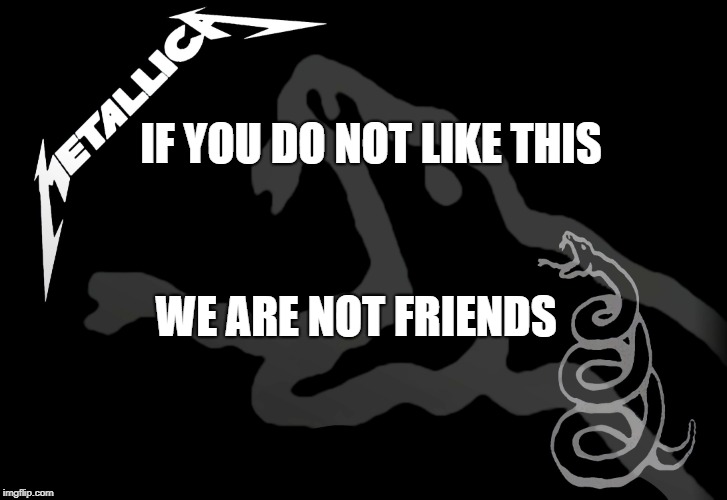 IF YOU DO NOT LIKE THIS; WE ARE NOT FRIENDS | image tagged in powermetalhead | made w/ Imgflip meme maker