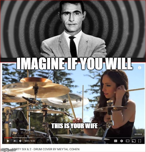 Twilight Zone | IMAGINE IF YOU WILL; THIS IS YOUR WIFE | image tagged in marriage | made w/ Imgflip meme maker