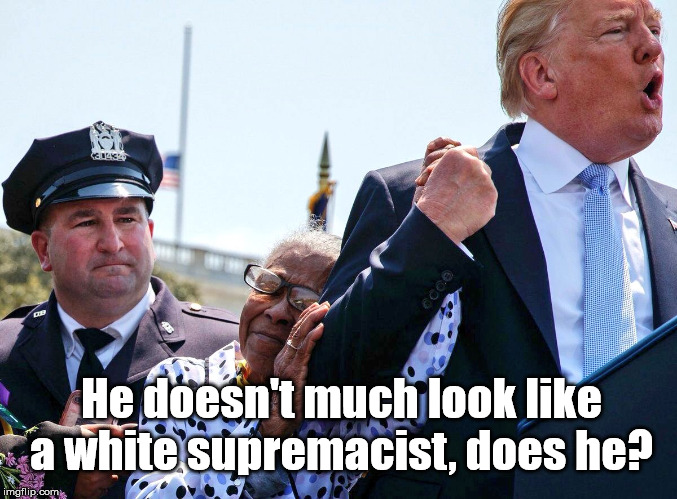 trump is loved | He doesn't much look like a white supremacist, does he? | image tagged in trump,msn,cnn | made w/ Imgflip meme maker