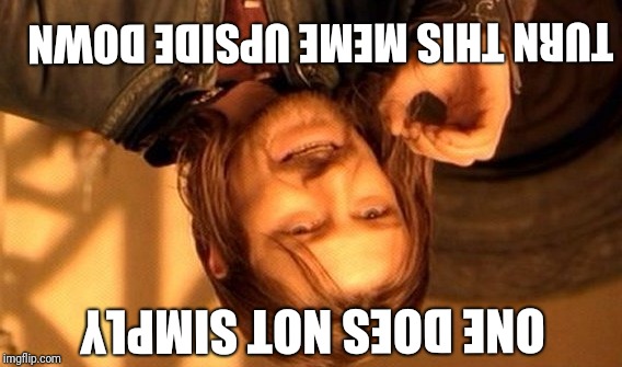 One Does Not Simply | TURN THIS MEME UPSIDE DOWN; ONE DOES NOT SIMPLY | image tagged in memes,one does not simply | made w/ Imgflip meme maker