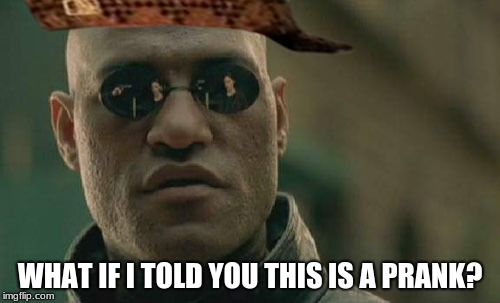WHAT IF I TOLD YOU THIS IS A PRANK? | image tagged in memes | made w/ Imgflip meme maker