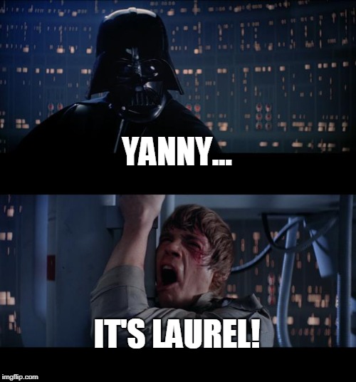 Star Wars No Meme | YANNY... IT'S LAUREL! | image tagged in memes,star wars no | made w/ Imgflip meme maker