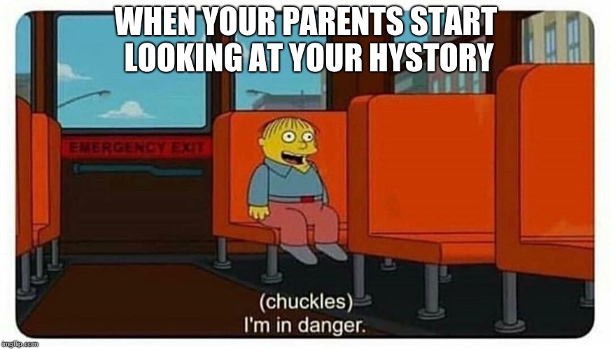 Ralph in danger | WHEN YOUR PARENTS START LOOKING AT YOUR HYSTORY | image tagged in ralph in danger | made w/ Imgflip meme maker