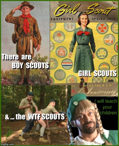 There are Boy Scouts & Girl Scouts & ... | image tagged in boy scouts,girl scouts,politics lol,funny memes,lgbtq,gender neutral | made w/ Imgflip meme maker