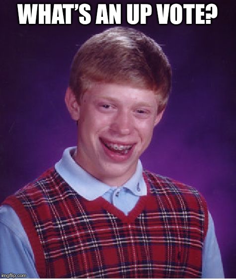 Bad Luck Brian Meme | WHAT’S AN UP VOTE? | image tagged in memes,bad luck brian | made w/ Imgflip meme maker