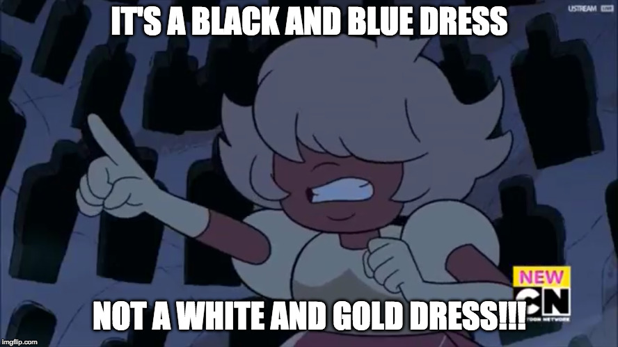 IT'S A BLACK AND BLUE DRESS; NOT A WHITE AND GOLD DRESS!!! | made w/ Imgflip meme maker