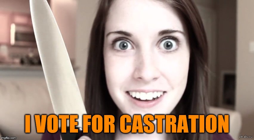 I VOTE FOR CASTRATION | made w/ Imgflip meme maker