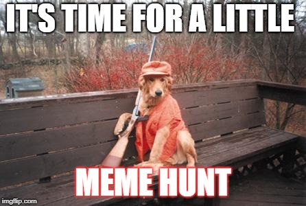 Hunting | IT'S TIME FOR A LITTLE; MEME HUNT | image tagged in hunting | made w/ Imgflip meme maker
