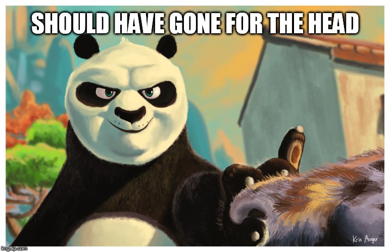 Should Have Gone for the Head | SHOULD HAVE GONE FOR THE HEAD | image tagged in kung fu panda,thanos,snap,avengers infinity war,avengers | made w/ Imgflip meme maker