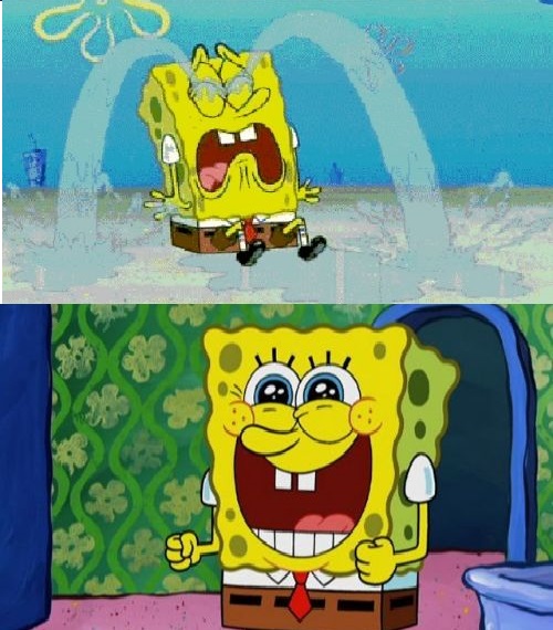 spongebob sad happy Blank Meme Template