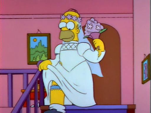 Homer Simpson Wedding Dress Blank Meme Template