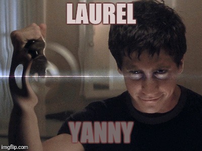 Laurel Yanny | LAUREL; YANNY | image tagged in laurel,yanny,donnie darko | made w/ Imgflip meme maker