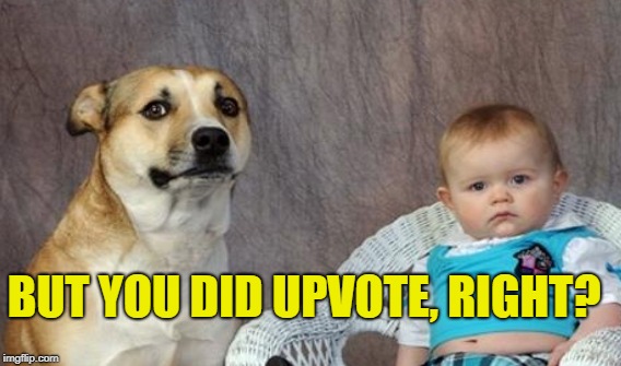 BUT YOU DID UPVOTE, RIGHT? | made w/ Imgflip meme maker