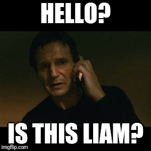 Liam Neeson Taken Meme | HELLO? IS THIS LIAM? | image tagged in memes,liam neeson taken | made w/ Imgflip meme maker