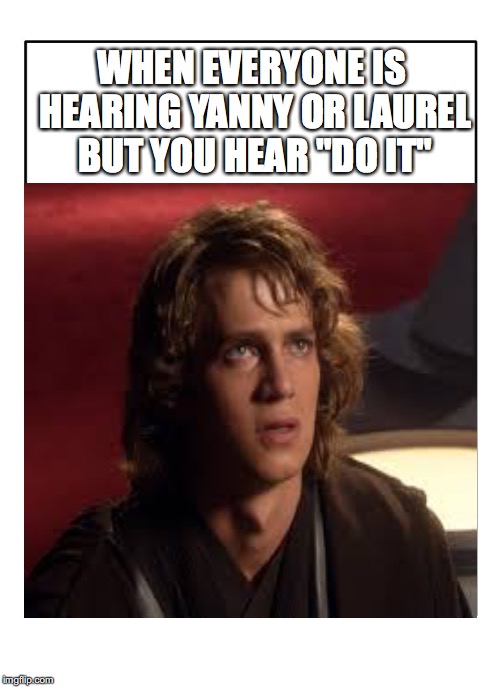 WHEN EVERYONE IS HEARING YANNY OR LAUREL BUT YOU HEAR "DO IT" | made w/ Imgflip meme maker