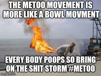 Explosive Diarrhea | THE METOO MOVEMENT IS MORE LIKE A BOWL MOVMENT; EVERY BODY POOPS SO BRING ON THE SHIT STORM #METOO | image tagged in explosive diarrhea | made w/ Imgflip meme maker