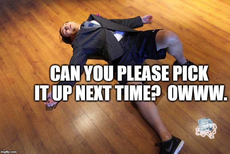 CAN YOU PLEASE PICK IT UP NEXT TIME?  OWWW. | made w/ Imgflip meme maker
