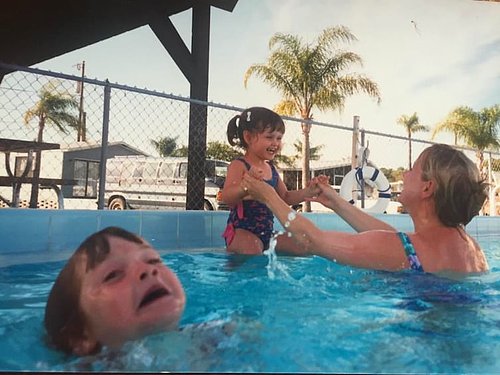 drowning kid in the pool Blank Meme Template