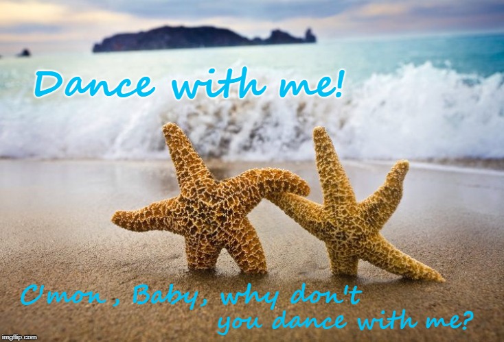 Dance with Me! | Dance with me! C'mon, Baby, why don't; you dance with me? | image tagged in c'mon baby,dancing starfish,reconciliation | made w/ Imgflip meme maker