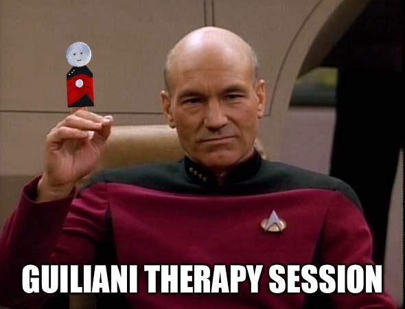 Picard with Puppet | GUILIANI THERAPY SESSION | image tagged in picard with puppet | made w/ Imgflip meme maker