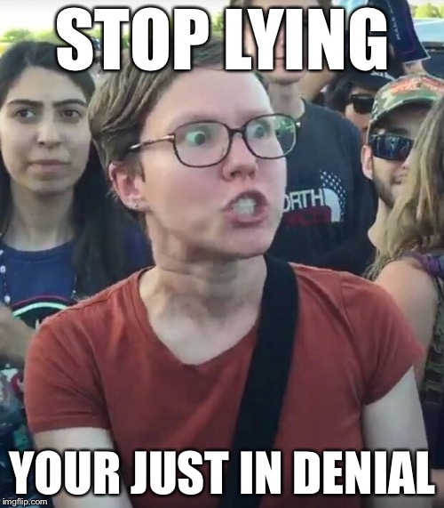 STOP LYING YOUR JUST IN DENIAL | made w/ Imgflip meme maker