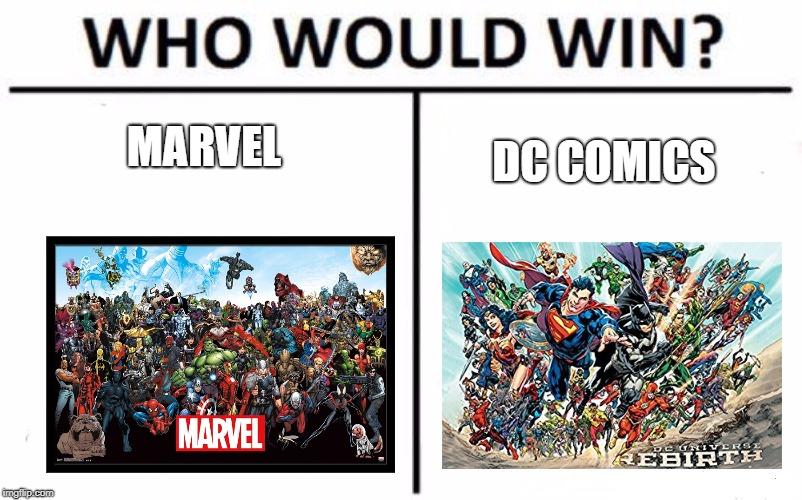 Who Would Win? Meme | MARVEL; DC COMICS | image tagged in memes,who would win | made w/ Imgflip meme maker