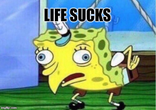 Mocking Spongebob Meme | LIFE SUCKS | image tagged in memes,mocking spongebob | made w/ Imgflip meme maker