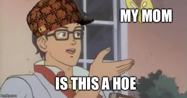 Is This a Pigeon | MY MOM; IS THIS A HOE | image tagged in is this a pigeon,scumbag | made w/ Imgflip meme maker