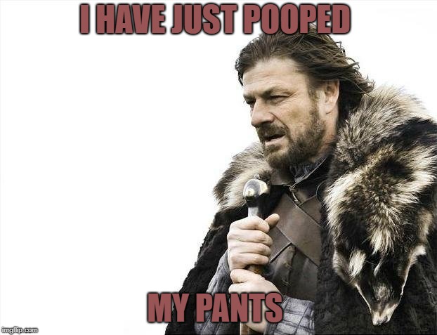 Brace Yourselves X is Coming Meme | I HAVE JUST POOPED; MY PANTS | image tagged in memes,brace yourselves x is coming | made w/ Imgflip meme maker