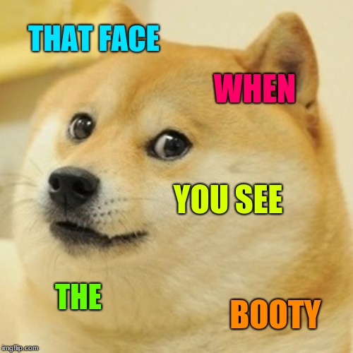 Doge Meme | THAT FACE; WHEN; YOU SEE; THE; BOOTY | image tagged in memes,doge | made w/ Imgflip meme maker