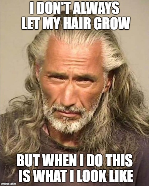 I DON'T ALWAYS LET MY HAIR GROW; BUT WHEN I DO THIS IS WHAT I LOOK LIKE | made w/ Imgflip meme maker