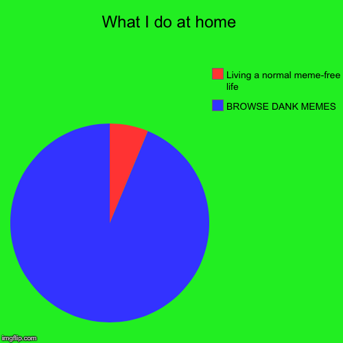 What I do at home | BROWSE DANK MEMES, Living a normal meme-free life | image tagged in funny,pie charts | made w/ Imgflip chart maker