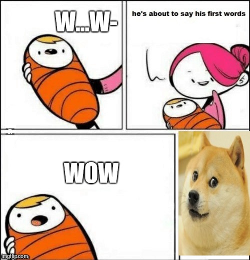 baby first words | W...W-; WOW | image tagged in baby first words | made w/ Imgflip meme maker