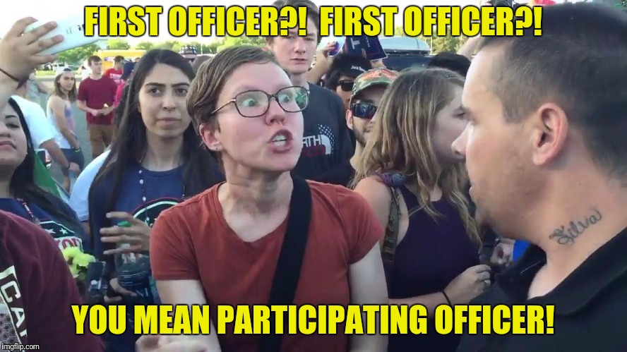 FIRST OFFICER?!  FIRST OFFICER?! YOU MEAN PARTICIPATING OFFICER! | made w/ Imgflip meme maker