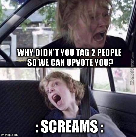 Why can't you just be normal (blank) | WHY DIDN'T YOU TAG 2 PEOPLE SO WE CAN UPVOTE YOU? : SCREAMS : | image tagged in why can't you just be normal blank | made w/ Imgflip meme maker