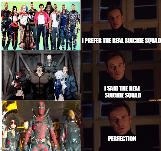 perfection | I PREFER THE REAL SUICIDE SQUAD; I SAID THE REAL SUICIDE SQUAD; PERFECTION | image tagged in perfection | made w/ Imgflip meme maker
