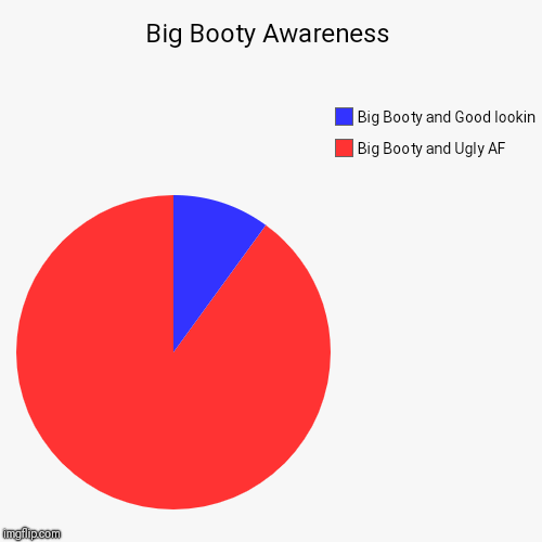 Big Booty Awareness | Big Booty and Ugly AF, Big Booty and Good lookin | image tagged in funny,pie charts | made w/ Imgflip chart maker