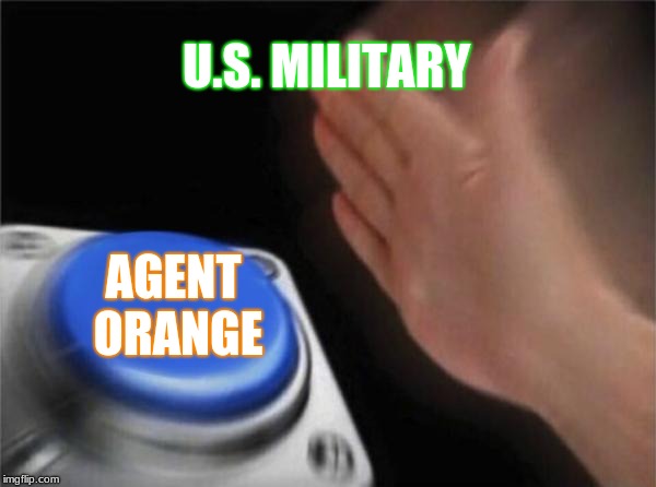 Blank Nut Button | U.S. MILITARY; AGENT ORANGE | image tagged in memes,blank nut button | made w/ Imgflip meme maker